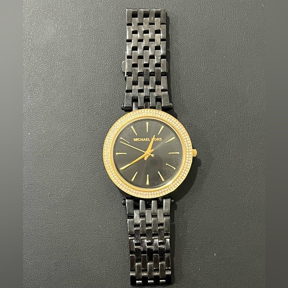 Michael Kors Darci Black Dial Watch with gold crystals - Picture 3 of 8